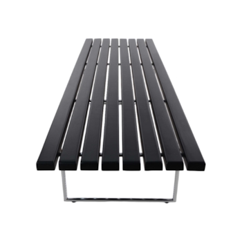 Banco Bertoia - Cor Preta com Base Cromada