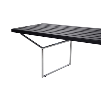 Banco Bertoia - Cor Preta com Base Cromada