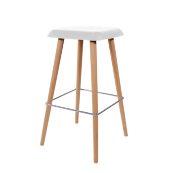 Banqueta Eames Eiffel Wood Reta - Cor Branca