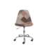 Cadeira Eiffel Sem Braços - Base Giratoria - Assento Patchwork Caramelo