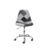 Cadeira Charles Eames Eiffel Sem Braços - Base Giratoria - Assento Patchwork Preto E Branco 