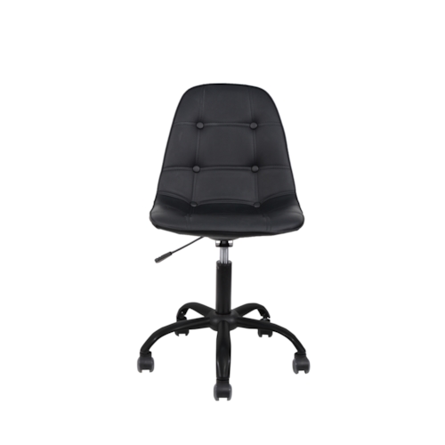 Cadeira Charles Eames Eiffel Sem Braços - Base Giratoria Preta - Assento Botone Preta