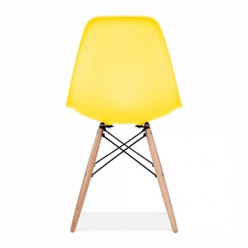 Cadeira Charles Eames Eiffel Sem Braços - Base Madeira - Assento em Polipropileno Cor Amarela