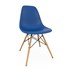 Cadeira Charles Eames Eiffel Sem Braços - Base Madeira - Assento em Polipropileno Cor Azul Escuro