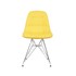 Cadeira Eiffel Sem Braços - Base Metal Cromada - Assento Botone Amarela
