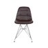 Cadeira Charles Eames Eiffel Sem Braços - Base Metal Cromada - Assento Botone Marrom