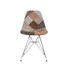Cadeira Charles Eames Eiffel Sem Braços - Base Metal Cromada - Assento Patchwork Caramelo