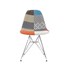 Cadeira Charles Eames Eiffel Sem Braços - Base Metal Cromada - Assento Patchwork Principal