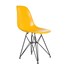 Cadeira Charles Eames Eiffel Sem Braços Com Base em Aço Preto - Assento em Polipropileno Cor Amarela