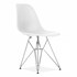 Cadeira Charles Eames Eiffel Sem Braços Com Base em Metal Cromado - Assento em Polipropileno Cor Branca