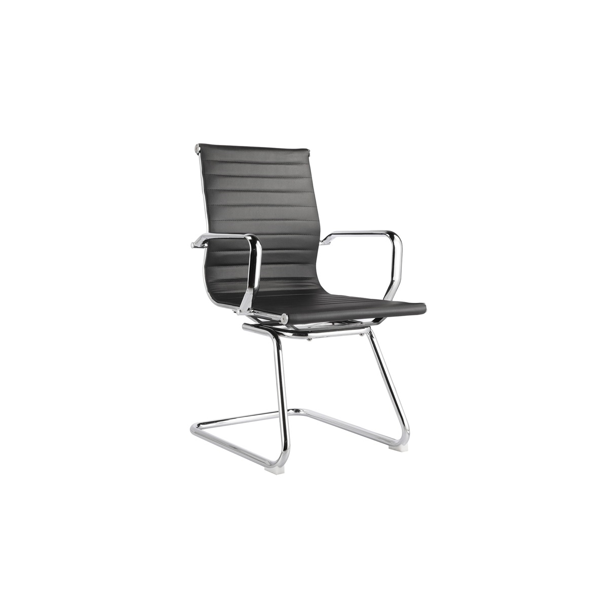 Cadeira de Escritório Fixa Interlocutor Charles Eames Esteira Baixa - Cor Preta