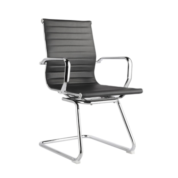 Cadeira de Escritório Fixa Interlocutor Charles Eames Esteira Baixa - Cor Preta