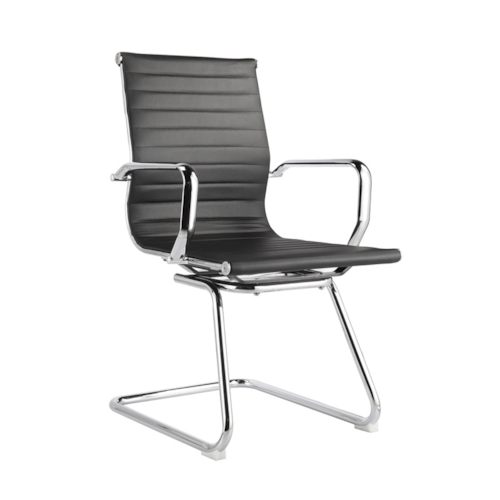 Cadeira de Escritório Fixa Interlocutor Charles Eames Esteira Baixa - Cor Preta