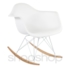 Cadeira Eames Eiffel Balanço - Base em Aço Branco e Madeira Clara - Assento Cor Branca