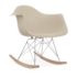 Cadeira Eames Eiffel Balanço - Base em Aço Cromado e Madeira Clara - Assento Cor Bege