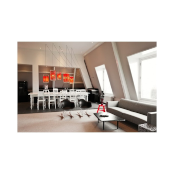Cadeira Eames Eiffel Balanço - Base em Aço Cromado e Madeira Clara - Assento Cor Preta