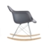 Cadeira Eames Eiffel Balanço - Base Metal Cromado e Madeira Clara - Cor Cinza-Escuro