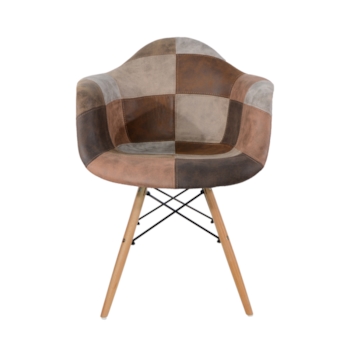 dignity Mold Go up and down Cadeira Eames Eiffel Com Braços e Base Madeira - Assento Revestido em Patchwork Caramelo - ShopShop dignity Mold Go up and down Cadeira Eames Eiffel Com Braços e Base Madeira - Assento Revestido em Patchwork Caramelo - ShopShop