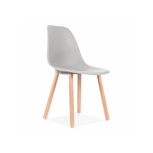 Cadeira Eames Eiffel Sem Braços Com Base Hal - Assento em Polipropileno - Cor Cinza Claro