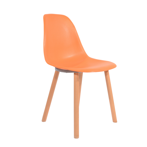 Cadeira Eames Eiffel Sem Braços Com Base Hal - Assento em Polipropileno - Cor Laranja