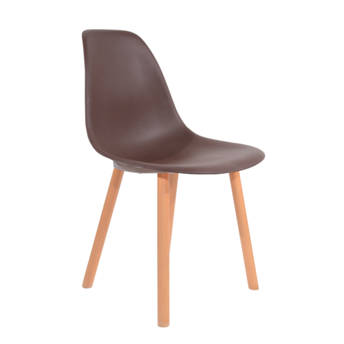 Cadeira Eames Eiffel Sem Braços Com Base Hal - Assento em Polipropileno - Cor Marrom