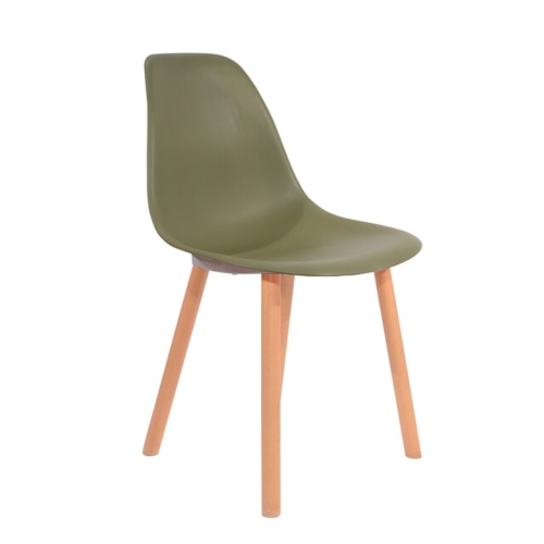 Cadeira Eames Eiffel Sem Braços Com Base Hal - Assento em Polipropileno - Cor Verde Militar