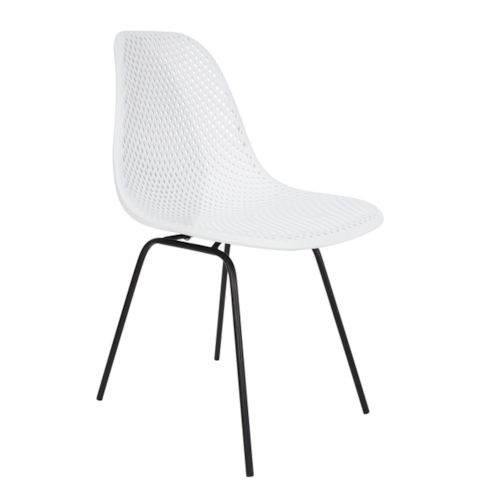 Cadeira Eiffel Colméia - Base DSX Preta - Cor Branca Cadeira Eiffel Colméia - Base DSX Preta - Cor Branca