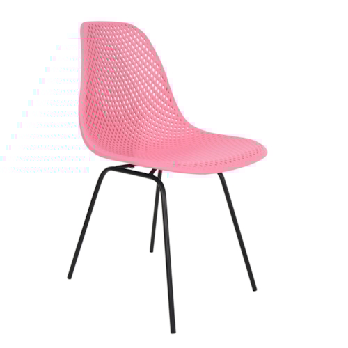 Cadeira Eiffel Colméia - Base DSX Preta - Cor Rosa Cadeira Eiffel Colméia - Base DSX Preta - Cor Rosa