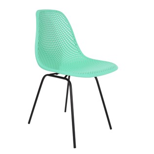 Cadeira Eiffel Colméia - Base DSX Preta - Cor Verde Tiffany