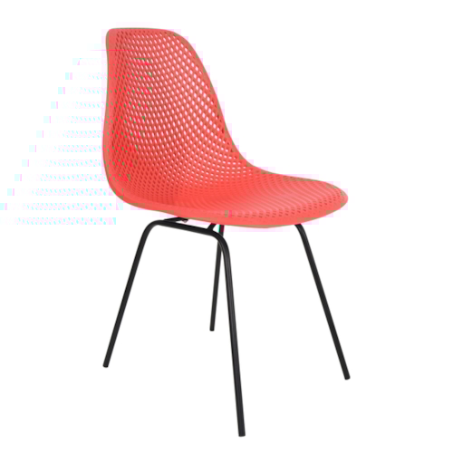 Cadeira Eiffel Colméia - Base DSX Preta - Cor Vermelha Cadeira Eiffel Colméia - Base DSX Preta - Cor Vermelha