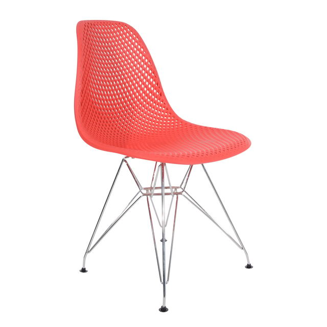 Cadeira Eiffel Colméia - Base em Aço Cromada - Cor Rosa - shopshop