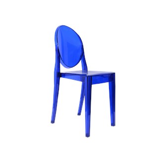 Cadeira Ghost Sem Braços em Policarbonato -  Cor Azul Escura
