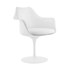 Cadeira Saarinen Tulipa Com Braços - Cor Branca - Almofada Branca