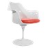 Cadeira Saarinen Tulipa Com Braços Cor Branca - Almofada Vermelha