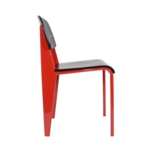 Cadeira Standard Jean Prouve - Cor Vermelha e Preta