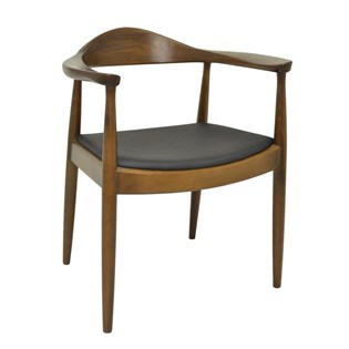 Cadeira The Chair - Madeira Escurecida - Assento em PVC Preto