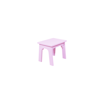 Conjunto Infantil Mesa e Bancos Beija Flor - Cor Rosa Clara