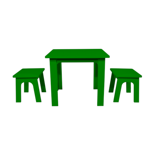Conjunto Infantil Mesa e Bancos Beija Flor - Cor Verde Conjunto Infantil Mesa e Bancos Beija Flor - Cor Verde