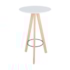 Mesa Bistrô Square - Base em Madeira Clara - Tampo Redondo 60cm - Cor Branca