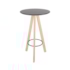 Mesa Bistrô Square - Base em Madeira Clara - Tampo Redondo 60cm - Cor Preta