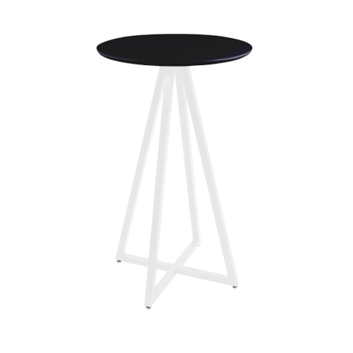 Mesa Bistrô Zig - Base em Aço Branca - Cor Preta Mesa Bistrô Zig - Base em Aço Branca - Cor Preta