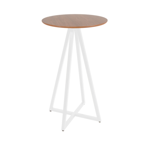 Mesa Bistrô Zig - Base em Aço Branca - Madeira Natural Mesa Bistrô Zig - Base em Aço Branca - Madeira Natural