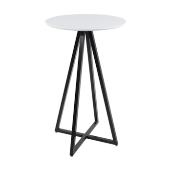 Mesa Bistrô Zig - Base em Aço Preta - Cor Branca