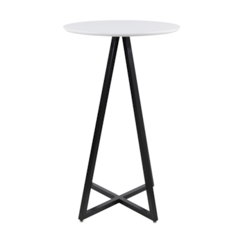 Mesa Bistrô Zig - Base em Aço Preta - Cor Branca