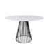 Mesa Cone Aramada - Base Preta - Tampo Redondo 80cm - Cor Branca