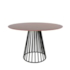 Mesa Cone Aramada - Base Preta - Tampo Redondo 90cm - Madeira Escurecida