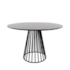 Mesa Cone Aramada - Base Preta - Tampo Redondo 80cm - Mármore Nero Marquina