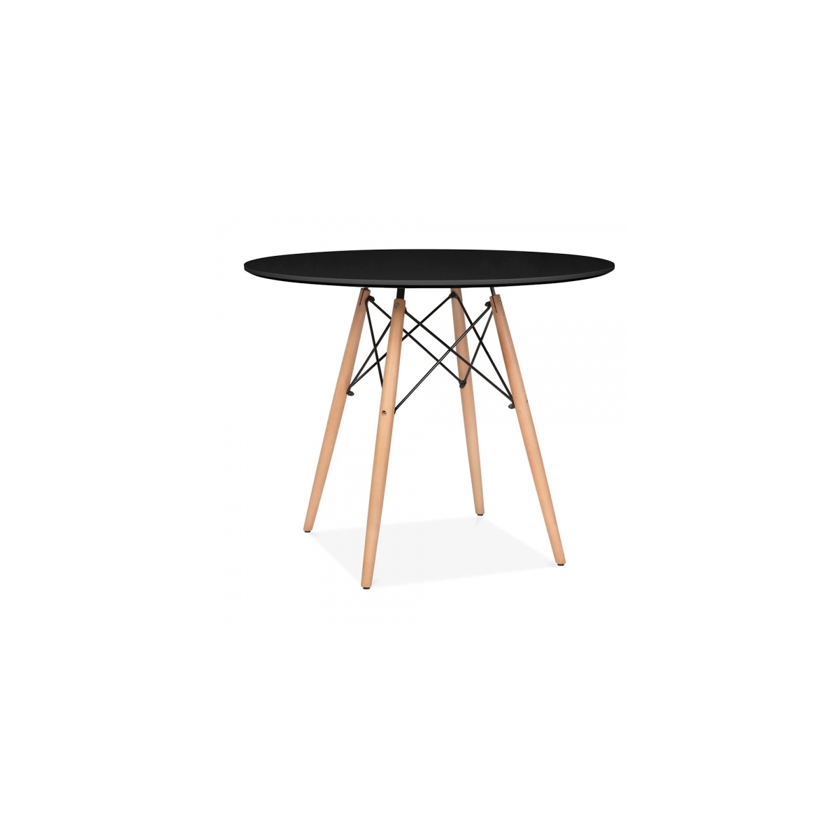 Mesa Eames Eiffel - Base Madeira Clara - Tampo Redondo