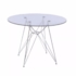 Mesa Eames Eiffel - Base Metal Cromado - Redonda 120cm - Vidro