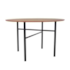 Mesa Londres - Base Preta - Tampo Redondo 124cm - Madeira Natural